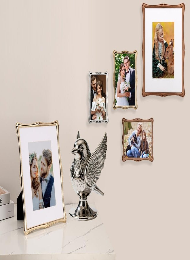 GorYeeFine إطار صور ذهبي فاخر مقاس 8 × 10 بوصات مع حافة خالية من الأحماض مقاس 5 × 7 بوصات - إطارات معدنية فاخرة مقاس 5 × 7 بوصات مع ظهر مخملي أسود - Image 5